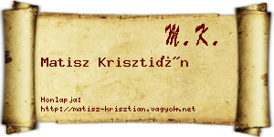 Matisz Krisztián névjegykártya